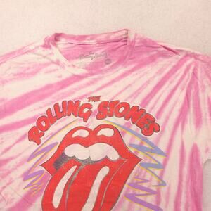 Rolling Stones Band Crew Neck Short Sleeve Graphic T Shirt Womens Size M Tie Dye